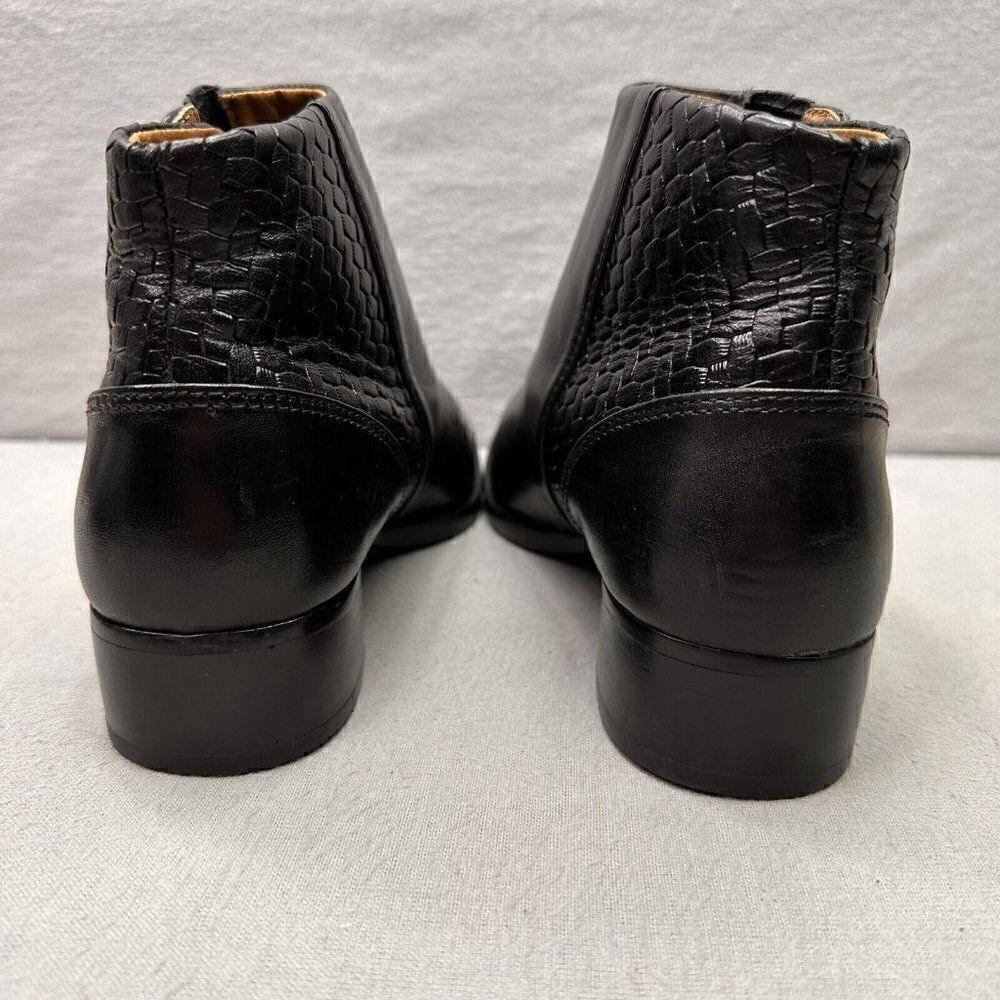 Ariat Spat Womens Size 6 (B) Ankle Boots Black Leather Pull On Snap Closure - Picture 4 of 8